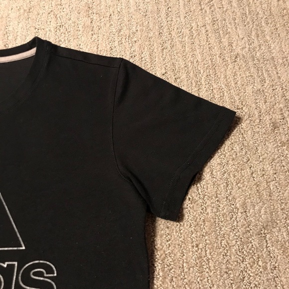 Women’s Black & Silver Outline Adidas Graphic T-Shirt In Size Small - Picture 6 of 10